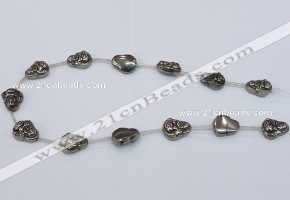 CPY564 15.5 inches 13*18mm buddha pyrite gemstone beads