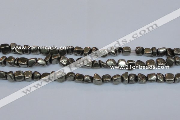 CPY622 15.5 inches 5*8mm - 6*10mm nuggets pyrite gemstone beads