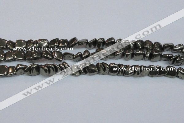 CPY623 15.5 inches 8*9mm - 9*10mm nuggets pyrite gemstone beads