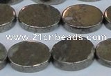 CPY644 15.5 inches 13*18mm oval pyrite gemstone beads wholesale