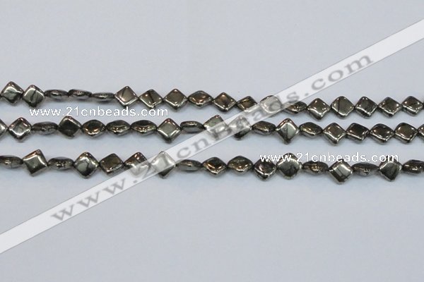CPY647 15.5 inches 8*8mm diamond pyrite gemstone beads wholesale