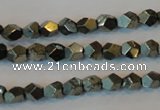 CPY76 15.5 inches 5-6mm faceted nuggets pyrite gemstone beads