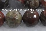 CRA107 15.5 inches 20mm faceted round rainforest agate beads