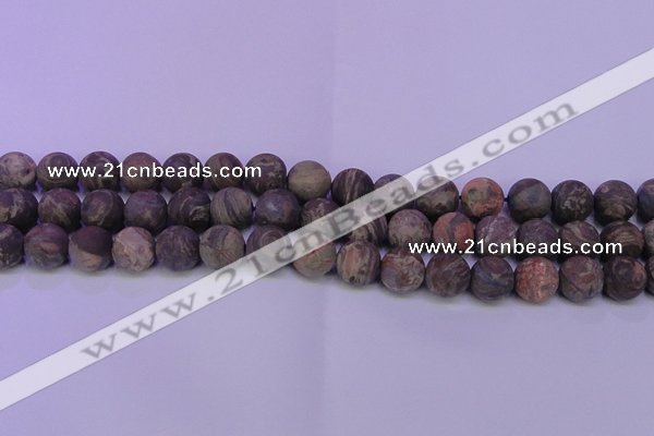 CRA122 15.5 inches 8mm round matte rainforest agate beads