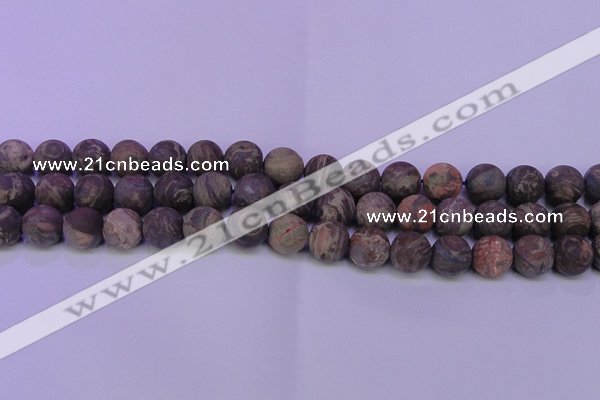 CRA124 15.5 inches 12mm round matte rainforest agate beads