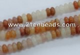 CRB02 15.5 inches 3*6mm rondelle red aventurine jade beads