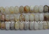 CRB06 15.5 inches 5*8mm rondelle bamboo leaf agate beads