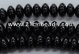 CRB09 15.5 inches 6*10mm rondelle black agate gemstone beads