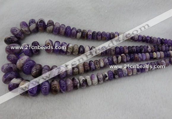 CRB1102 15.5 inches 5*8mm - 9*18mm rondelle dogtooth amethyst beads