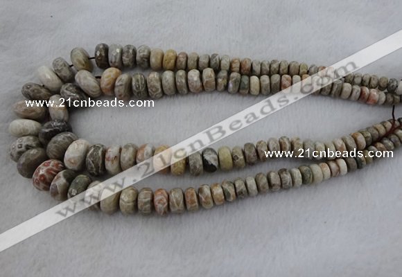 CRB1129 15.5 inch 5*8mm - 9*18mm faceted rondelle chrysanthemum agate beads