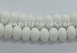 CRB12 15.5 inches 5*8mm rondelle synthetic white agate beads
