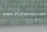 CRB1200 15.5 inches 3*4mm faceted rondelle aquamarine beads