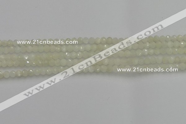 CRB1211 15.5 inches 4*6mm faceted rondelle white moonstone beads
