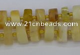 CRB1238 15.5 inches 5*8mm tyre matte yellow opal gemstone beads