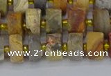 CRB1246 15.5 inches 6*10mm tyre matte crazy lace agate beads