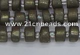 CRB1259 15.5 inches 5*8mm tyre matte pyrite gemstone beads