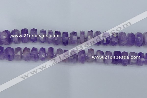 CRB1333 15.5 inches 7*14mm faceted rondelle lavender amethyst beads