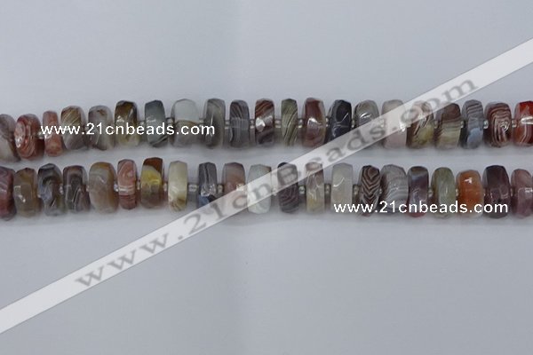 CRB1383 15.5 inches 7*14mm faceted rondelle botswana agate beads