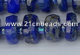 CRB1395 15.5 inches 8*18mm faceted rondelle lapis lazuli beads