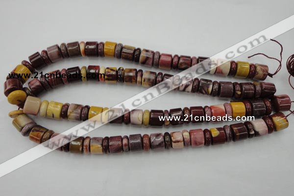 CRB141 15.5 inches 6*12mm & 10*12mm rondelle mookaite jasper beads