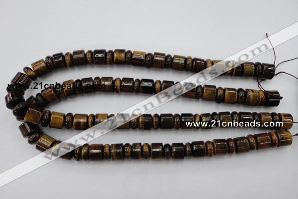 CRB154 15.5 inches 6*12mm & 10*12mm rondelle yellow tiger eye beads