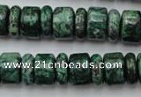 CRB162 15.5 inches 5*14mm & 10*14mm rondelle green picture jasper beads