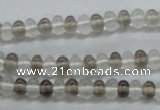 CRB17 15.5 inches 4*6mm rondelle white crystal & smoky quartz beads
