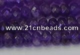 CRB1804 15.5 inches 4*6mm faceted rondelle amethyst beads