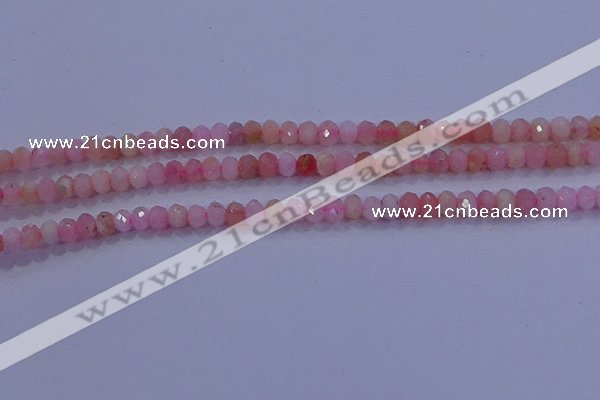 CRB1876 15.5 inches 2.5*4mm faceted rondelle pink opal beads