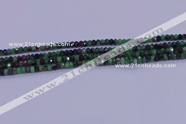 CRB1924 15.5 inches 2*3mm faceted rondelle ruby zoisite beads