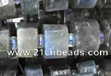 CRB2131 15.5 inches 9mm - 10mm faceted tyre labradorite gemstone beads