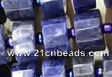 CRB2136 15.5 inches 9mm - 10mm faceted tyre sodalite gemstone beads