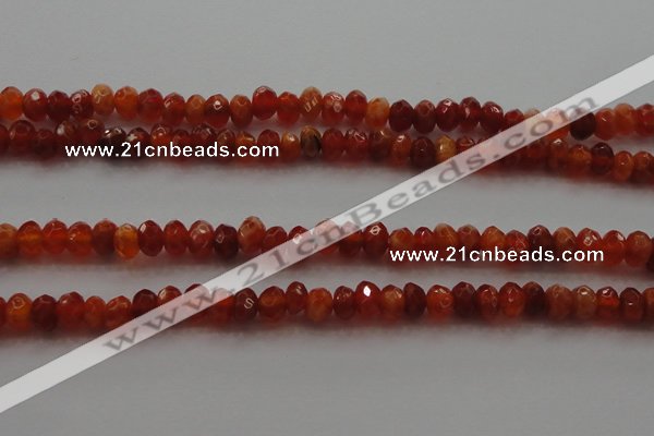 CRB216 15.5 inches 3*4mm faceted rondelle fire agate beads