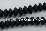 CRB26 15.5 inches 6*10mm rondelle blackstone gemstone beads