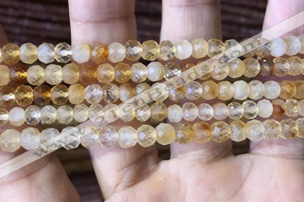 CRB2633 15.5 inches 4*5mm faceted rondelle citrine gemstone beads