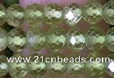 CRB2668 15.5 inches 3*4mm faceted rondelle peridot beads