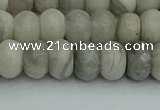 CRB2862 15.5 inches 6*10mm rondelle grey agate beads