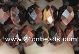 CRB3043 15.5 inches 6*8mm faceted rondelle red tiger eye beads