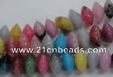 CRB33 15.5 inches 6*10mm rondelle dyed white jade gemstone beads