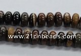 CRB35 15.5 inches 6*10mm rondelle iron zebra jasper beads