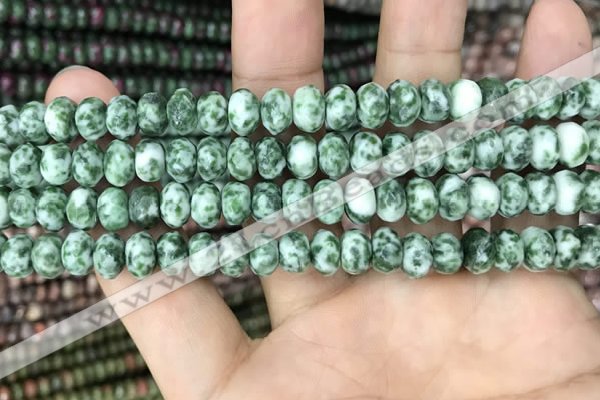 CRB4116 15.5 inches 5*8mm faceted rondelle Qinghai jade beads