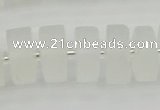 CRB503 15.5 inches 8*16mm tyre matte white crystal beads wholesale