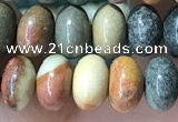 CRB5307 15.5 inches 4*6mm rondelle wildhorse picture jasper beads