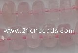 CRB558 15.5 inches 7*12mm faceted rondelle rose quartz beads