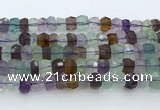 CRB5625 15.5 inches 6*8mm - 7*9mm faceted rondelle fluorite beads