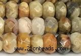 CRB5801 15 inches 4*6mm, 5*8mm, 6*10mm faceted rondelle crazy lace agate beads
