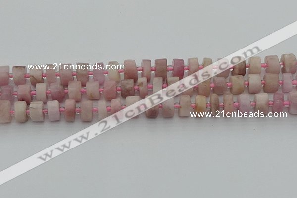 CRB652 15.5 inches 6*10mm tyre pink kunzite gemstone beads