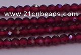 CRB704 15.5 inches 2*3mm faceted rondelle red garnet beads