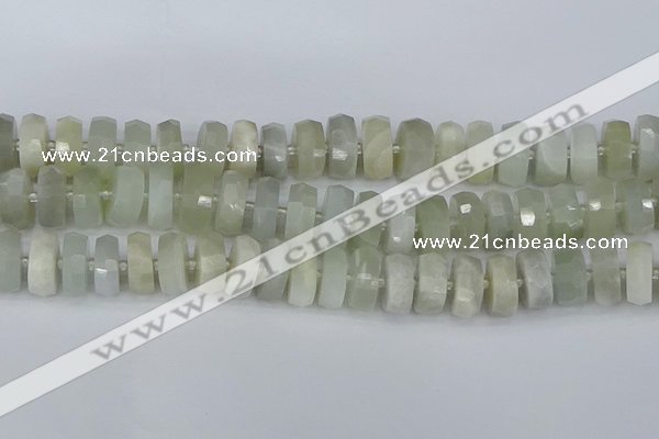 CRB813 15.5 inches 8*16mm faceted rondelle grey moonstone beads