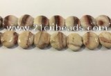 CRC1071 15.5 inches 25mm flat round rhodochrosite beads